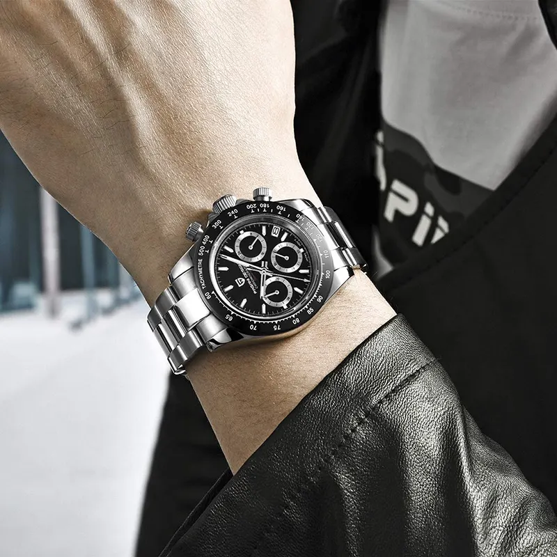 Pagani Design Daytona Black Dial Sporty Men's Watch - PD-1644